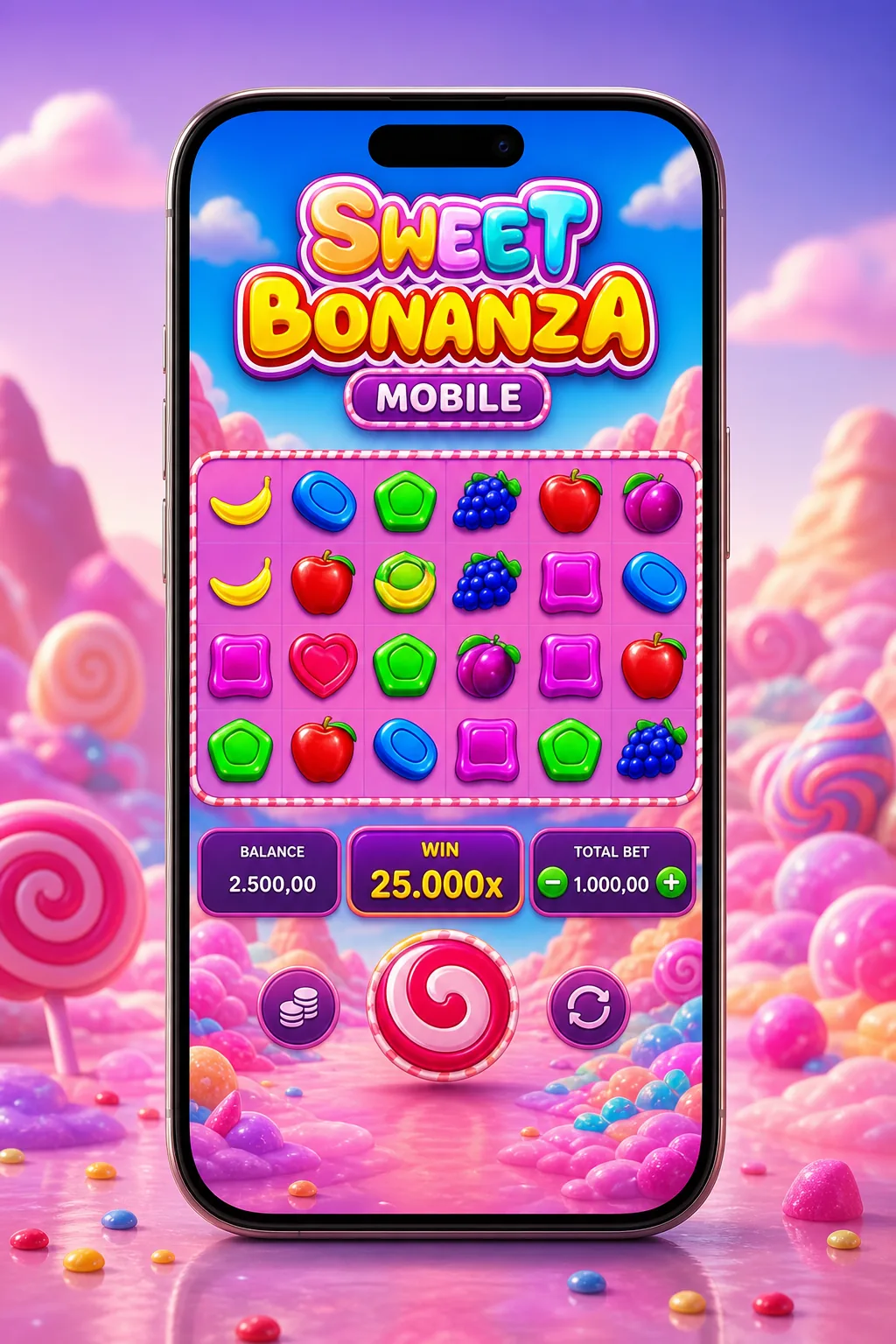 Casibom Sweet Bonanza mobil Android ve iPhone görünümü