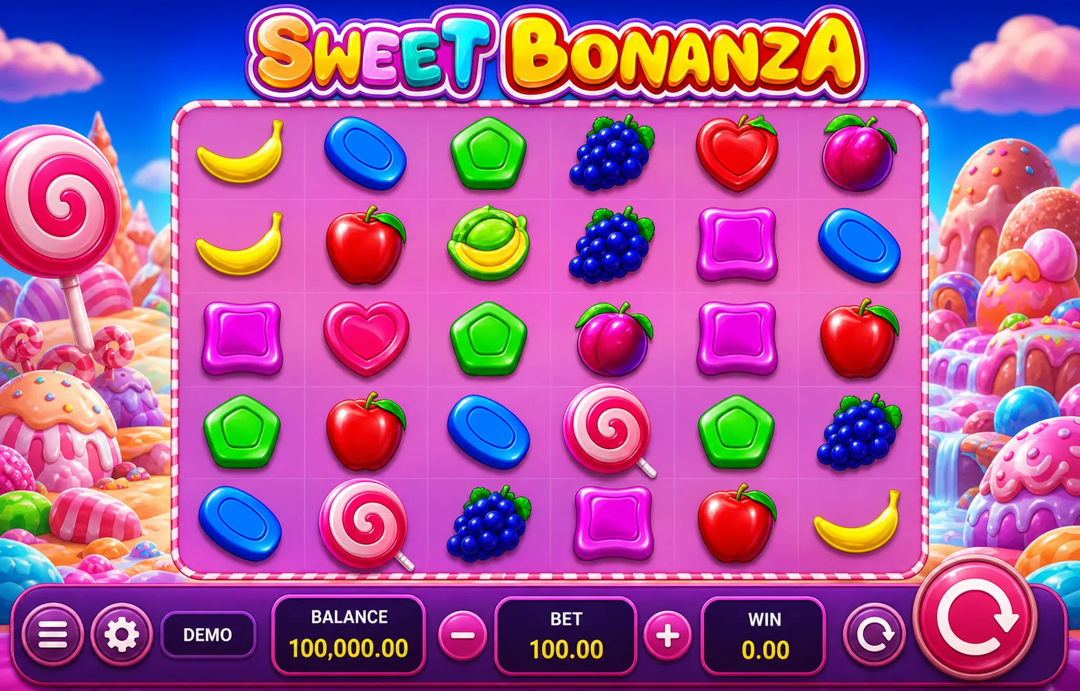 Casibom Sweet Bonanza demo oyun ekranı